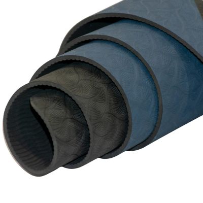 10. Yoga- und Fitnessmatte aus TPE, rutschfest, schwarz und blau, ENERO FIT