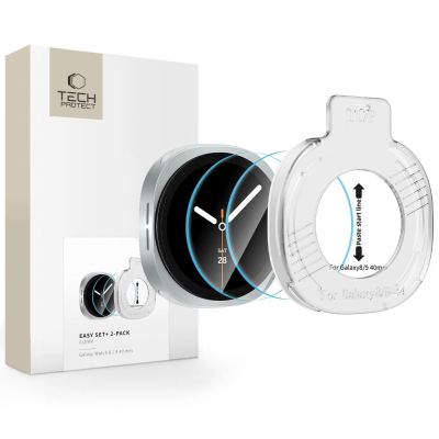 Tech-Protect Easy Set+ 2er-Pack gehärtetes Glas für Samsung Galaxy Watch Ultra 40 mm