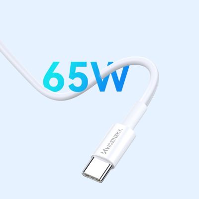 8. Wozinsky GaN 65W Ladegerät mit USB-A 2xUSB-C Anschlüssen mit 65W USB-C Kabel - Weiß