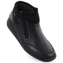 Rieker 47270-00 bequeme schwarze wasserdichte Leder-Damenstiefeletten