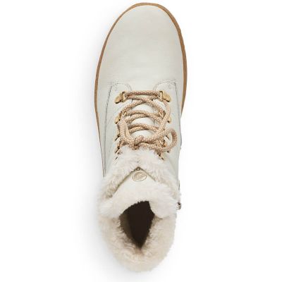 10. Remonte W RKR629 Wollgefütterte wasserdichte Lederstiefeletten, weiß