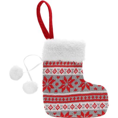 6. Grauer Geschenksocken-Anhänger, 16 x 19 cm