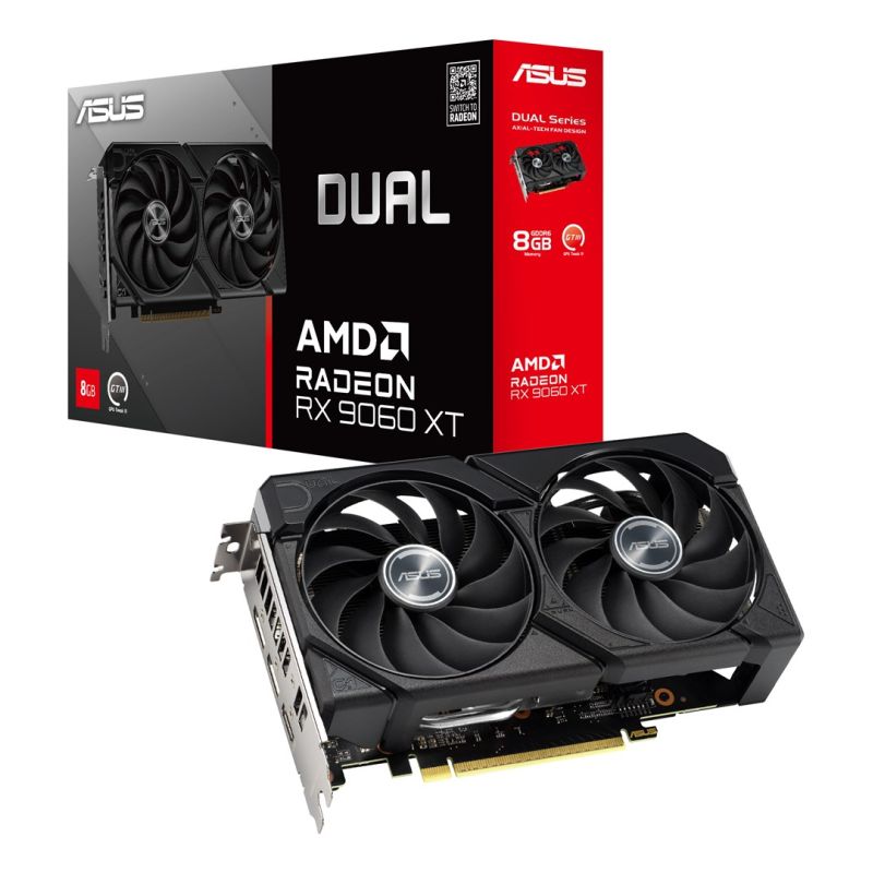 19. ASUS DUAL-RX9060XT-8G AMD Radeon RX 9060 XT 8 GB GDDR6