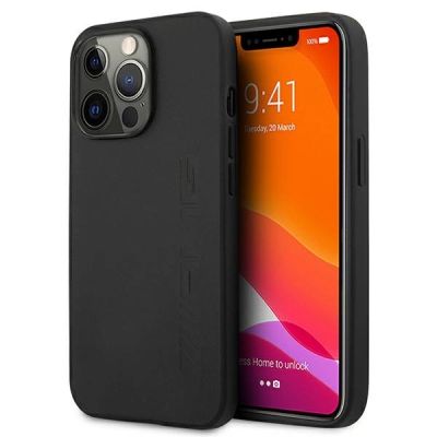 AMG Leder Hot Stamped Case für iPhone 13 Pro / 13 6.1" - Schwarz