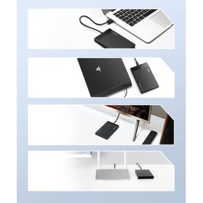 12. Ugreen Schacht für HDD SSD Festplattengehäuse 2,5'' SATA USB 3.2 Gen 1 (5 Gbps) Micro USB SuperSpeed + 0,5 m Kabel schwarz (US221 30848)