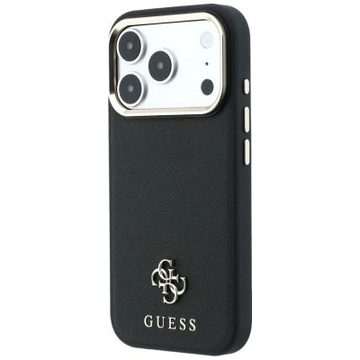 2. Guess Saffiano Small 4G & Classic Logo MagSafe Hülle für iPhone 17 Pro Max / 18 Pro Max - Schwarz
