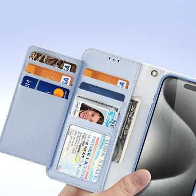 8. Dux Ducis Lawa Lederhülle für iPhone 15 Pro - Blau
