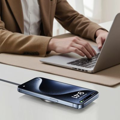 5. Acefast E24 Qi2 15W magnetisches induktives Ladegerät mit 1,2m USB-C-Kabel - Schwarz
