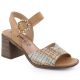 19. Damen-Sandalen mit Flechtoptik und Blockabsatz, beige M.Daszyński MR24125-4