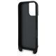 5. Karl Lagerfeld Saffiano Karl&Choupette Metall-Pin CBDY Schutzhülle für iPhone 16 - Schwarz