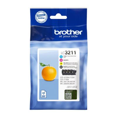 Brother LC3211VALDR Tintenpatronen, 4 Stück, Original Schwarz, Cyan, Magenta, Gelb