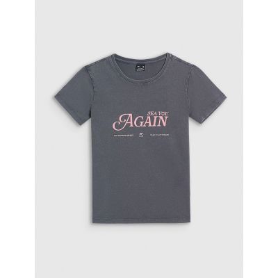 5. Damen-T-Shirt mit schmaler Passform und Aufdruck 4F 4FRAW26TTSHF4373-24S