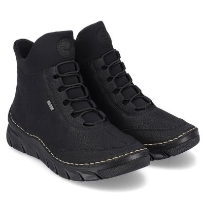 47. Gefütterte schwarze Damen-Ankle-Boots Rieker 55069-00