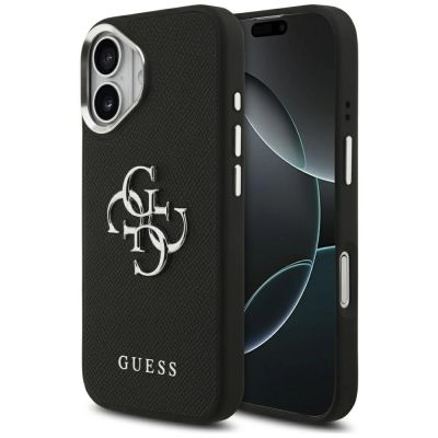 Guess Grained Big 4G Classic Logo Hülle für iPhone 17 - Schwarz