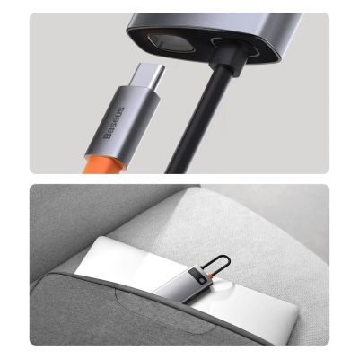 19. Baseus Metal Gleam 8in1 USB-C Hub - USB-C PD 100W 1x HDMI 4K 30Hz 1x SD- und microSD-Kartenleser 3x USB-A 3.2 1xRJ45 - grau