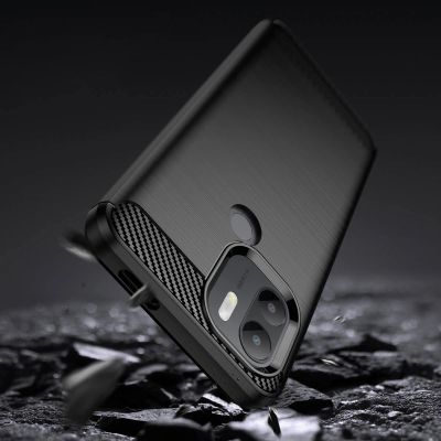 4. Carbon Case Hülle für Xiaomi Redmi A1+ flexible Silikon-Carbon-Hülle schwarz