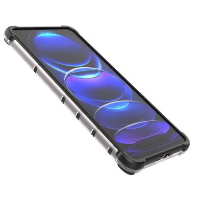 12. Honeycomb-Hülle für Xiaomi Redmi Note 12 Pro+, gepanzerte Hybridabdeckung in Schwarz