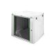 10. Digitus DYNAmic 19" 12U 600x600 Wand-Netzwerkschrank, Glastür, grau, ungeteilt, montiert, 60 kg