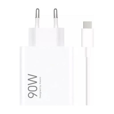 Xiaomi HyperCharge Combo 90W 6,1A USB-A-Wandladegerät mit USB-C-Kabel – Weiß