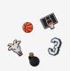 4. Crocs Jibbitz™ Basketball Star 5er-Pack 10009750 Pins
