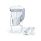 Brita Glasfilterkanne + 2 MaxtraPro PP-Kartuschen (blau; 2,5 l)