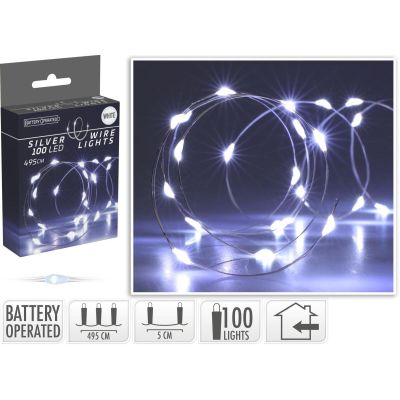 10. Batteriebetriebene Lichterkette mit 100 LEDs, kaltweiß