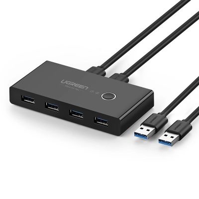 Ugreen Switchbox HUB Switch 4x USB 3.2 Gen 1 USB-Splitter für zwei Computer schwarz (US216 30768)