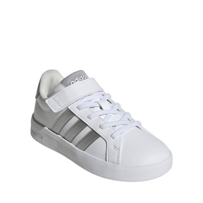 2. Adidas Grand Court 3.0 Kinderschuhe Weiß und Silber JP9368
