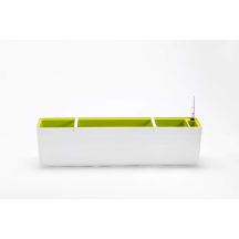 URBALIVE BERBERIS Selbstbewässernder rechteckiger Pflanzkübel 80 x 20 cm, Weiß