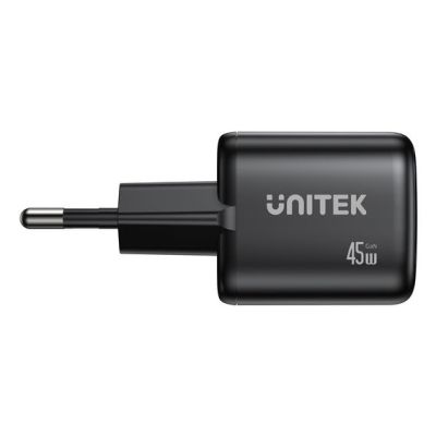 32. UNITEK 2x GAN 45W Ladegerät, 2x USB-C PD 3.0, QC, Schwarz