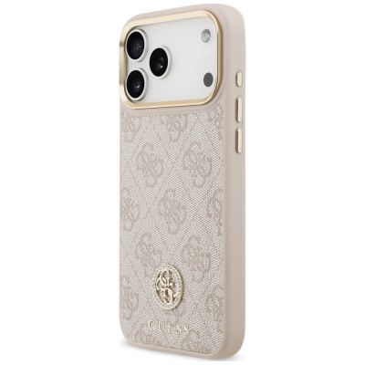 2. Guess 4G Strass Logo MagSafe Hülle für iPhone 18 Pro Max / 17 Pro Max – Rosa