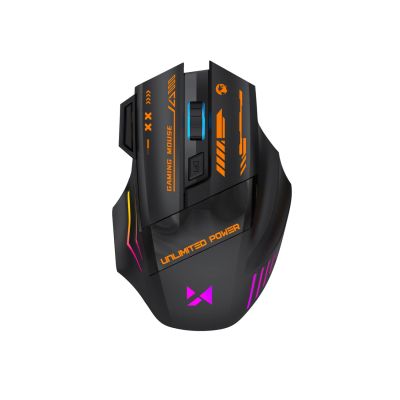 2. Wozinsky WMGB-1179 Kabellose optische Gaming-Maus mit integriertem Akku, 3200 DPI und Hintergrundbeleuchtung – Schwarz