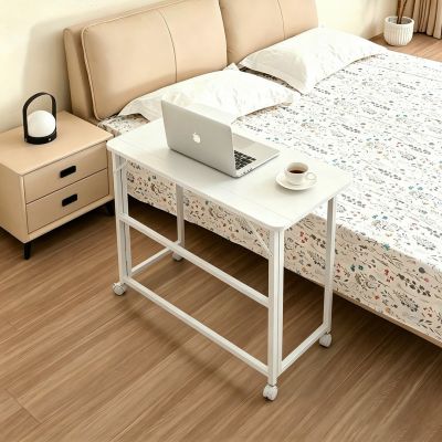 3. MACLEAN Klapptisch mit Rollen, weiß, mobil, 100 x 65 cm, max. 50 kg, abgewinkelt, Form
