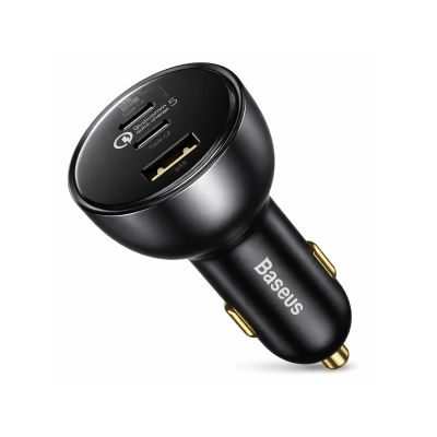8. Baseus 160-W-Autoladegerät mit Qualcomm® Quick Charge™ 5-Technologie, 2x USB-C, 1x USB-A – Grau