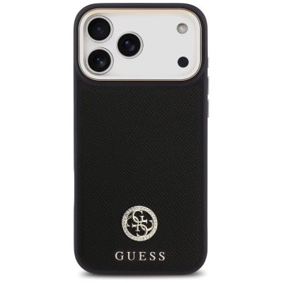 3. Guess Grained Strass Logo MagSafe Hülle für iPhone 17 Pro Max - Schwarz