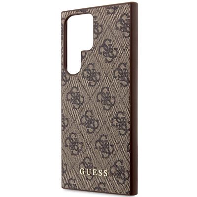 6. Guess GUHCS23LG4GFBR S23 Ultra S918 braun/braun Hartschalenetui 4G Metal Gold Logo