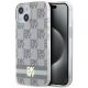 DKNY IML Checkered Mono Pattern & Printed Stripes MagSafe Hülle für iPhone 15 Plus / 14 Plus – Beige