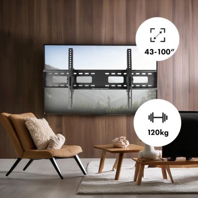 9. MACLEAN TV-HALTERUNG, VESA MAX 800X400, 43-100", 120KG, NEIGUNGSVERSTELLUNG +15°~-15° MC-422