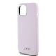 6. DKNY Flüssigsilikon-MagSafe-Hülle mit kleinem Metalllogo für iPhone 15 Plus / 14 Plus – Rosa