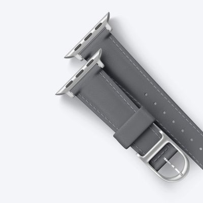 8. AmazingThing Class Band Lederarmband für Apple Watch 45 / 46 / 49 mm - Grau