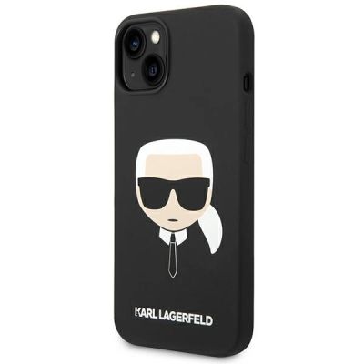 2. Karl Lagerfeld Silikonhülle mit Karls Kopf für iPhone 13 / 14 / 15 - Schwarz