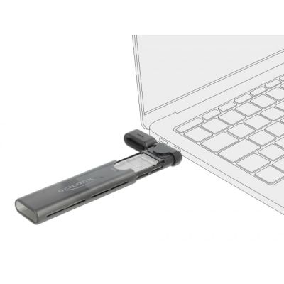 2. DeLOCK Externes USB-Type-C-Gehäuse für M.2-NVMe-PCIe- oder SATA-SSD – werkzeuglos