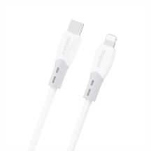 Dudao L25SX 30W USB-C - Lightning Kabel mit weichem Silikongeflecht 2 m - Weiß