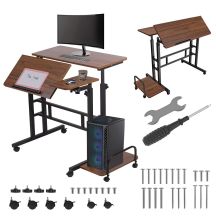 Maclean mobiler Laptoptisch, schwarz, 80 x 60 cm, max. 50 kg, höhenverstellbar 67–115 cm, MC-124 B