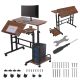 Maclean mobiler Laptoptisch, schwarz, 80 x 60 cm, max. 50 kg, höhenverstellbar 67–115 cm, MC-124 B