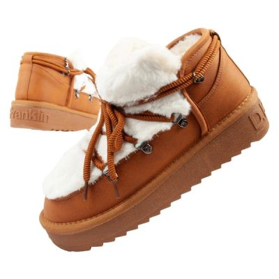 D.Franklin Damen Winter Schneestiefel Modische Fellfütterung Braune Stiefeletten