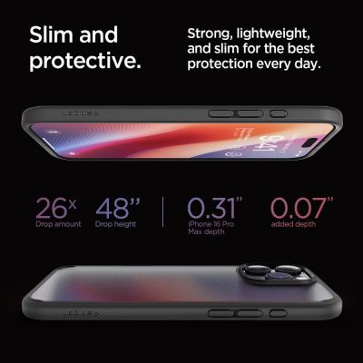 13. Spigen Ultra Hybrid-Hülle für iPhone 16 Pro Max – Schwarz
