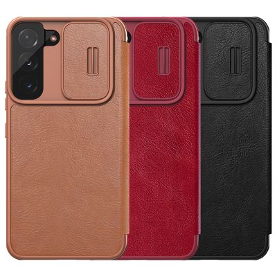 13. Nillkin Qin Leder Pro Case Hülle für Samsung Galaxy S22+ (S22 Plus) Kameraschutz Holster Cover Flip Case Braun