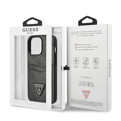 8. Guess GUHCP13LP4TPK iPhone 13 Pro / 13 6.1" schwarz/schwarz Hardcase 4G Triangle Logo Cardslot