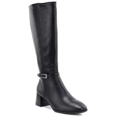 10. Schwarze Sergio Leone KZ-31-S Damen-Lederstiefel mit hohem Absatz